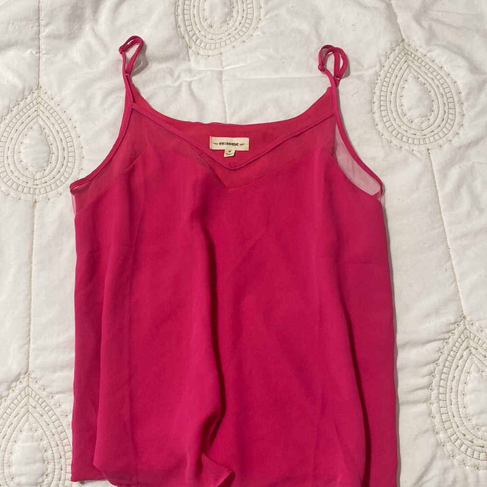Hot pink spaghetti strapped tank